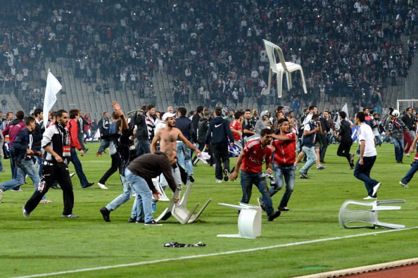 Clash during the Besiktas vs Galatasaray match